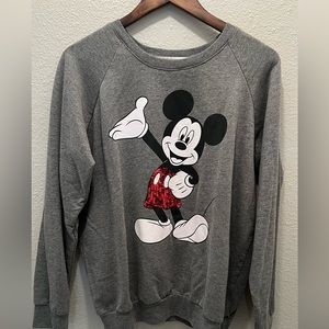 XL Grey Disney Mickey Crewneck Sweatshirt